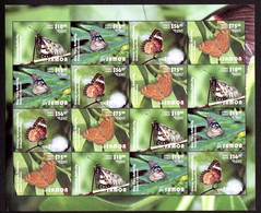 SAMOA 2015 - Yvert PA N° 11/14 - NEUFS * */ MNH - Feuillet De 4 Séries De 4 Valeurs - Faune, Papillons, Butterflies - Samoa