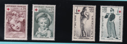 1962,1963,  YT No. 1366/1367,1400/1401, Croix-Rouge, MNH - Ungebraucht