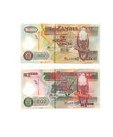 Zambia 500 And 1000 Kwacha Polymer Falcon ND 2003 Set Of 2 Pieces UNCIRCULATED - Zambie