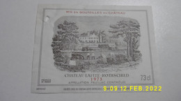 Etiquette De Vin Château Lafite-Rothschild 1973 - Pauillac 1 Er GCC - Collezioni & Lotti