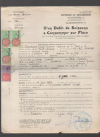 Coarraze (64 Pyrénées Atlantiques) Récépissé MUTATION DEBIT DE BOISSON  1962 Avec Fiscaux  Faciaken élevée (PPP34759) - Steuermarken