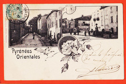 X66359 ♥️ Peu Commun VINCA Pyrénées Orientales Vue Bi-Vues Place Rue 1906 à GARIDOU Mercière Port-Vendres Lib. BRUN - Otros Municipios