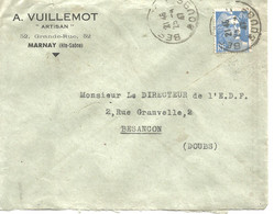 France Enveloppe Publicitaire Ets A.Vuillemot Marnay (70 Haute Saône) - Andere & Zonder Classificatie