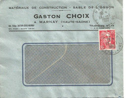 France Enveloppe Publicitaire Ets Construction Sable De L'Ognon Gaston Choix  Marnay (70 Haute Saône) - Andere & Zonder Classificatie