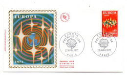 1972-- FDC Soie -- EUROPA.................cachet  PARIS--75 ............à Saisir - 1970-1979