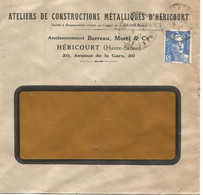 France Enveloppe Publicitaire Ets Constructions Métalliques D' Héricourt (70 Haute Saône) - Other & Unclassified