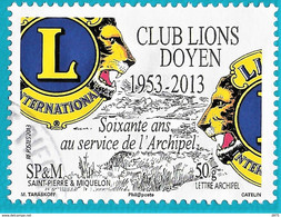 St.Pierre Et Miquelon 2013  Oblitéré  YT  1088  " CLUB LIONS " Cachet  St.Pierre - Usados