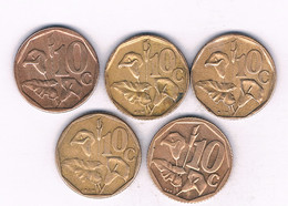 10 CENTS  5X  ZUID AFRICA /11658/ - Sud Africa