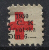 Yugoslavia - Croatia 1950, Stamp For Membership, Red Cross, Administrative Stamp Revenue, Tax Stamp, Din 6 - Dienstzegels