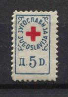 Yugoslavia 50th,  Stamp For Membership, Red Cross, Administrative Stamp Revenue, Tax Stamp 5d, MNH - Dienstmarken