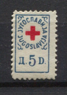 Yugoslavia 50th,  Stamp For Membership, Red Cross, Administrative Stamp Revenue, Tax Stamp 5d, MNH - Dienstzegels