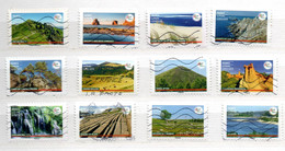 FRANCE TERRE DE TOURISME SITES NATURELS PROVENANT  DE  CARNET OBL 12 TPS. - Used Stamps