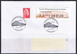 ATM, Du Pack Brother, Carré De L'imprimerie De Boulazac, Tarif  2021. Pli De + 20g, AA 1.28 + MARIANNE ROUGE 1.28€. - 2010-... Abgebildete Automatenmarke