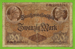 ALLEMAGNE / 20 MARK / 5 - 08 - 1914 / N° Avec 7 Chiffres - 20 Mark