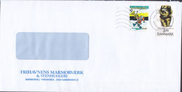 Denmark FRIHAVNENS MARMORVÆRK & STENHUGGERI, LYNGBY Cds. 1996 Cover Brief & Christmas Seal Bindesbøll - Briefe U. Dokumente