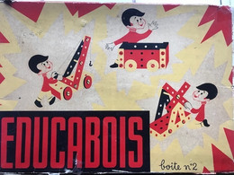 JEU DE CONSTRUCTION ANCIEN: EDUCABOIS BOÎTE N°2- VERS ANNÉES 1960 - TOUT EN BOIS - Other & Unclassified