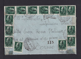 1945 - Überdrucke Auf Eilboten-Brief Nach Turin - Klebespuren - Marcophilia