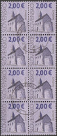 Slovaquie 2009 Y&T 528, Michel 604 église Romane Saint Michel Archange De Drazovce, En Bloc De 8 - Used Stamps