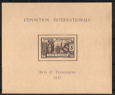 COTE D'IVOIRE - 1937 - Bloc Feuillet BF N°Yv. 1 - Exposition Internationale - Neuf * / MH VF - Neufs