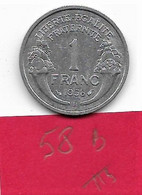 1 Franc  " Morlon " 1958 B  TTB - 1 Franc