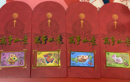 Hong Kong Post Issued Lucky Bag For Chinese New Year Mouse X 4 Kinds - Entiers Postaux