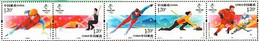 2020 China 2020-25 Beijing 22 Winter Olympic Game Ice-sports STRIP OF 5v STAMP - Invierno 2022 : Pekín