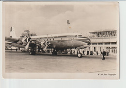 Vintage Rppc KLM K.L.M Royal Dutch Airlines Douglas Dc-6 Aircraft @ Schiphol Amsterdam Airport - 1919-1938: Entre Guerres