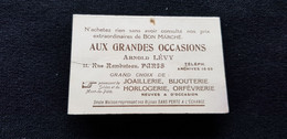 Calendrier Petit Pliant 1914 Publicitaire AUX GRANDES OCCASIONS Arnold LEVY 11 Rue Rambuteau Paris BIJOUTERIE HORLOGERIE - Kleinformat : 1901-20