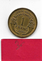 ** 1 Franc  " Morlon " 1936  Sup - 1 Franc