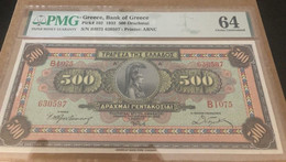 Greece 500 Drachmai 1932 P102 Graded 64 Choice Uncirculated By PMG - Grèce