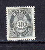 NORWAY - 1893-1908 Posthorn  30o Mounted Hinged Mint - Neufs