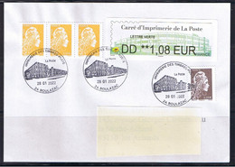ATM, Du Pack Brother, Carré De L'imprimerie De Boulazac, Tarif  2021. Pli  DD 1.08 + MARIANNE 0.05€ + 0.03€. 28/01/2022. - 2010-... Abgebildete Automatenmarke