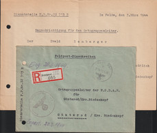 German Feldpost WW2: Death Notice From Witebsk - Registered Cover From Regimentsgruppe 181 (5. Kom - Militaria