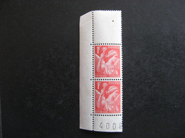 A). TB Paire Verticale De Carnet Non Confectionné Du N° 433a , Neuve XX. - Unused Stamps