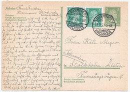 DR Weimar 5 Pfg Schiller + 2x5 Pfg MEF! 1927 LUX Postkarte Hannover Kirchrode Nach Stockholm, Schweden - Ganzsachen