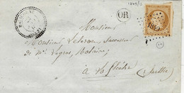 1863- Enveloppe Cad T15 De FRESNAY-S-SARTHE ( Sarthe )  Adde? N°14 Oblit G C 1585 - 1849-1876: Periodo Classico