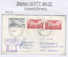 Ross Dependency 1971 Cover Scott Base Ca  Asgaard Rangers 3 Signatures Ca Scott Base 20 DE 71 (SC145A) - Briefe U. Dokumente