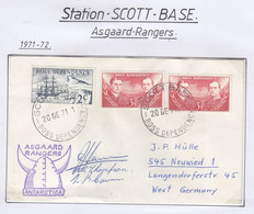 Ross Dependency 1971 Cover Scott Base Ca  Asgaard Rangers 3 Signatures Ca Scott Base 20 DE 71 (SC145A) - Lettres & Documents
