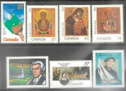 Canada   1988   7 Diff MNH   2016 Scott Value $5.45  Baseball Not Shown. - Unused Stamps