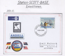 Ross Dependency 2006 Scott Base Andrill Mc Murdo Ice Shield Project Ca Ross 1 NOV 2006 (SC147) - Storia Postale