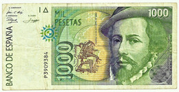 ESPAÑA - 1000 Pesetas - 12.10.1992 ( 1996 ) - Pick 163 - Serie P - Hernan Cortes / Francisco Pizarro - 1.000 - [ 6] Gedenkausgaben