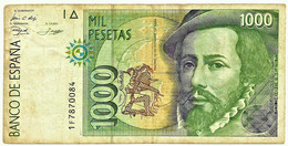 ESPAÑA - 1000 Pesetas - 12.10.1992 ( 1996 ) - Pick 163 - Serie 1F - Hernan Cortes / Francisco Pizarro - 1.000 - [ 6] Emissioni Commemorative