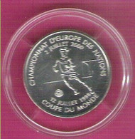Pièce France 1 Franc Argent Doublé Football Coupe Du Monde Championnat D'Europe 1998-2000 - H. 1 Franc