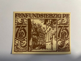 Allemagne Notgeld Paderborn 75 Pfennig - Collections