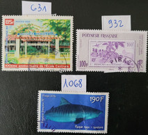 Timbres Polynésie Française Oblitérés N° 631 Année2001 - N° 932 Année 2010 - N° 1068 Année 2014 - Used Stamps