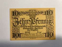 Allemagne Notgeld Sommerfeld 10 Pfennig - Collections