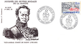 Enveloppe Commémorative Oeuvres Sociales De La MARINE - VICE AMIRAL DE RIGNY - 1985 - Militaria