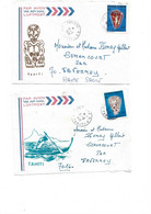 Par Avion / 2 Enveloppes Illustrées 1978 / Océanie TAHITI / PAPEETE - Tahití