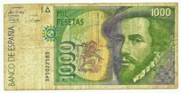 ESPAÑA - 1000 Pesetas - 12.10.1992 ( 1996 ) - Pick 163 - Serie 3P - Hernan Cortes / Francisco Pizarro - 1.000 - [ 6] Gedenkausgaben