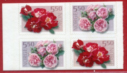 NORWAY 2001 Roses  Pairs In Block MNH / **.  Michel 1392-93 Do-Du - Nuevos